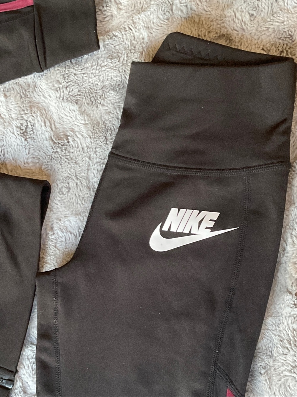 Nike Black Tracksuit with Maroon Accent Stripes - Picture 4 of 6